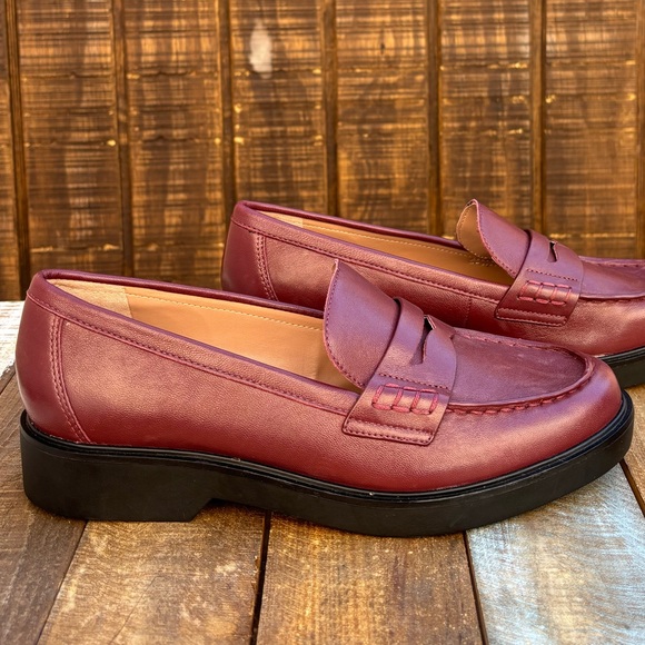 SOLD Nordstrom Lafayette Maroon Penny Loafers - Picture 9 of 15